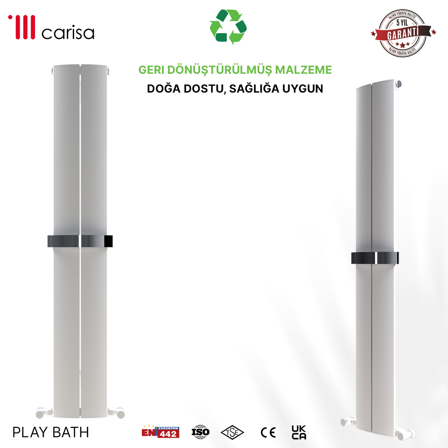 Carisa Play Bath Alüminyum Havlupan Modern Tasarım Beyaz