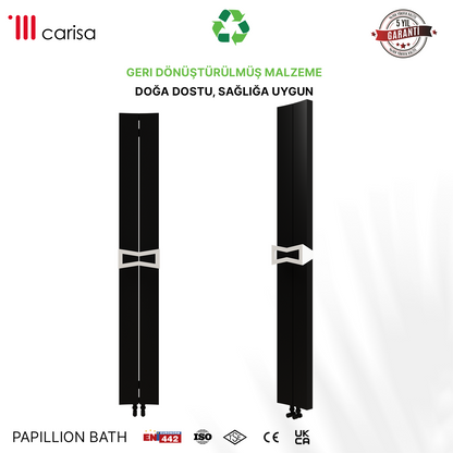 Carisa Papillion Bath Alüminyum Havlupan Modern Tasarım Siyah