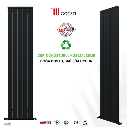 Carisa Mack Dikey Alüminyum Radyatör Modern Tasarım Antrasit