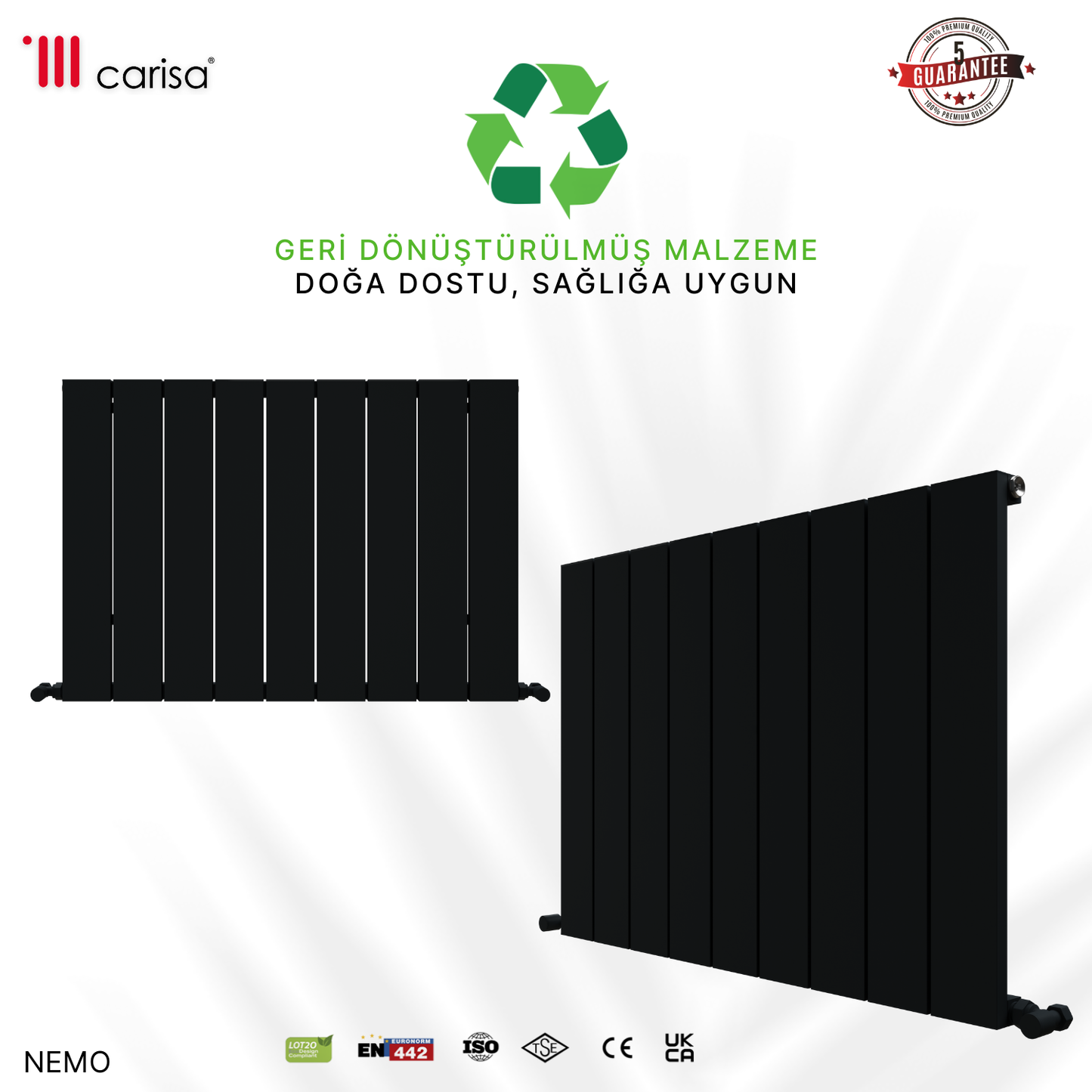 Carisa Nemo Alüminyum Radyatör Antrasit Standart Bağlantı