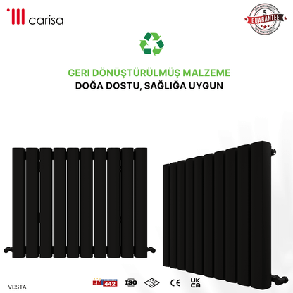 Carisa Vesta Yatay Alüminyum Radyatör Modern Tasarım Koyu Gri