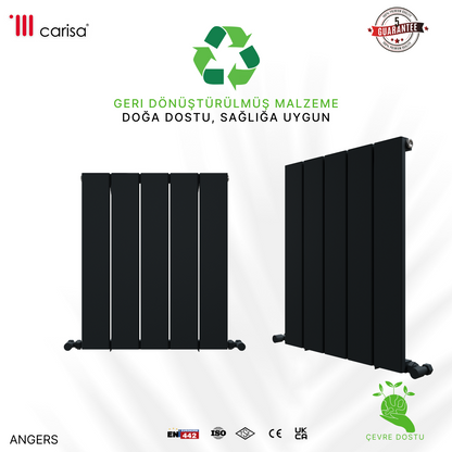 Carisa Angers Yatay Alüminyum Radyatör Modern Tasarım Siyah