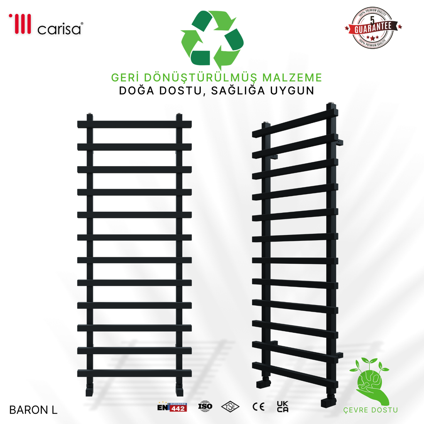 Carisa Baron L Alüminyum Havlupan Modern Tasarım Antrasit