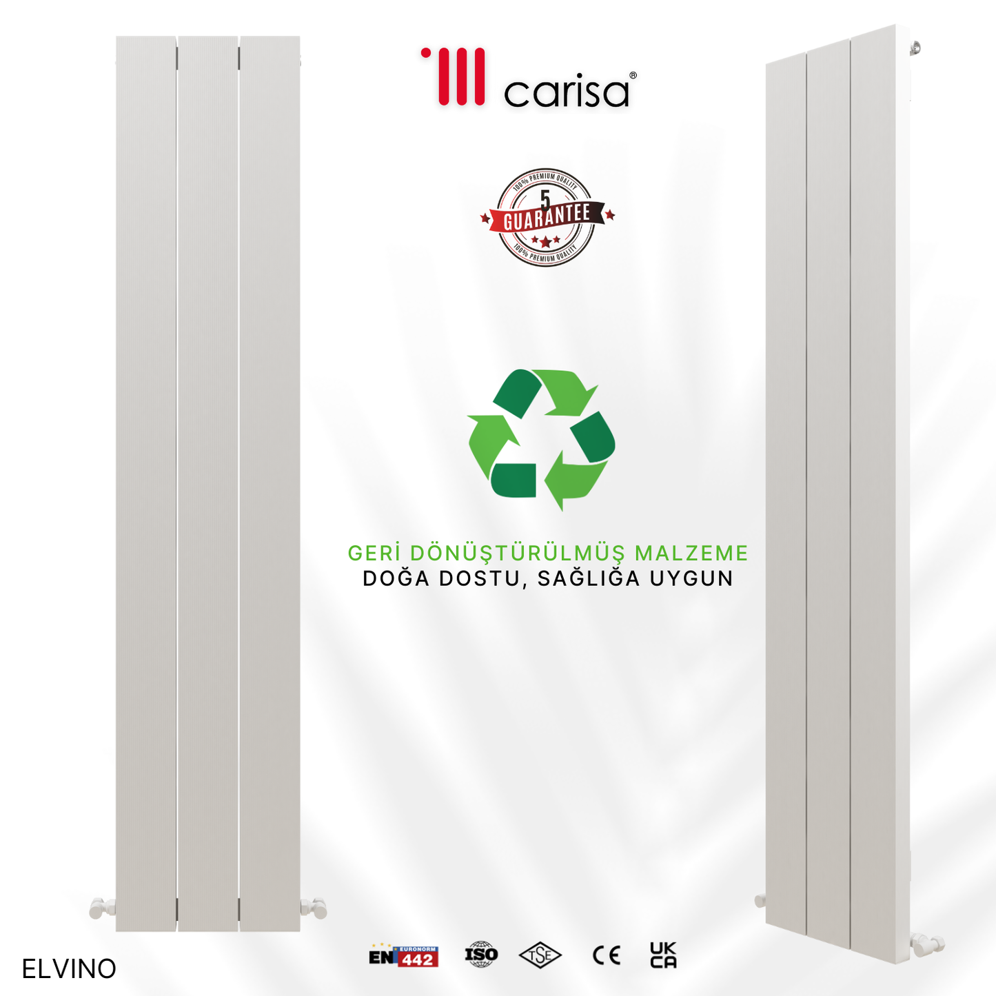 Carisa Elvino Alüminyum Radyatör Beyaz Standart Bağlantı