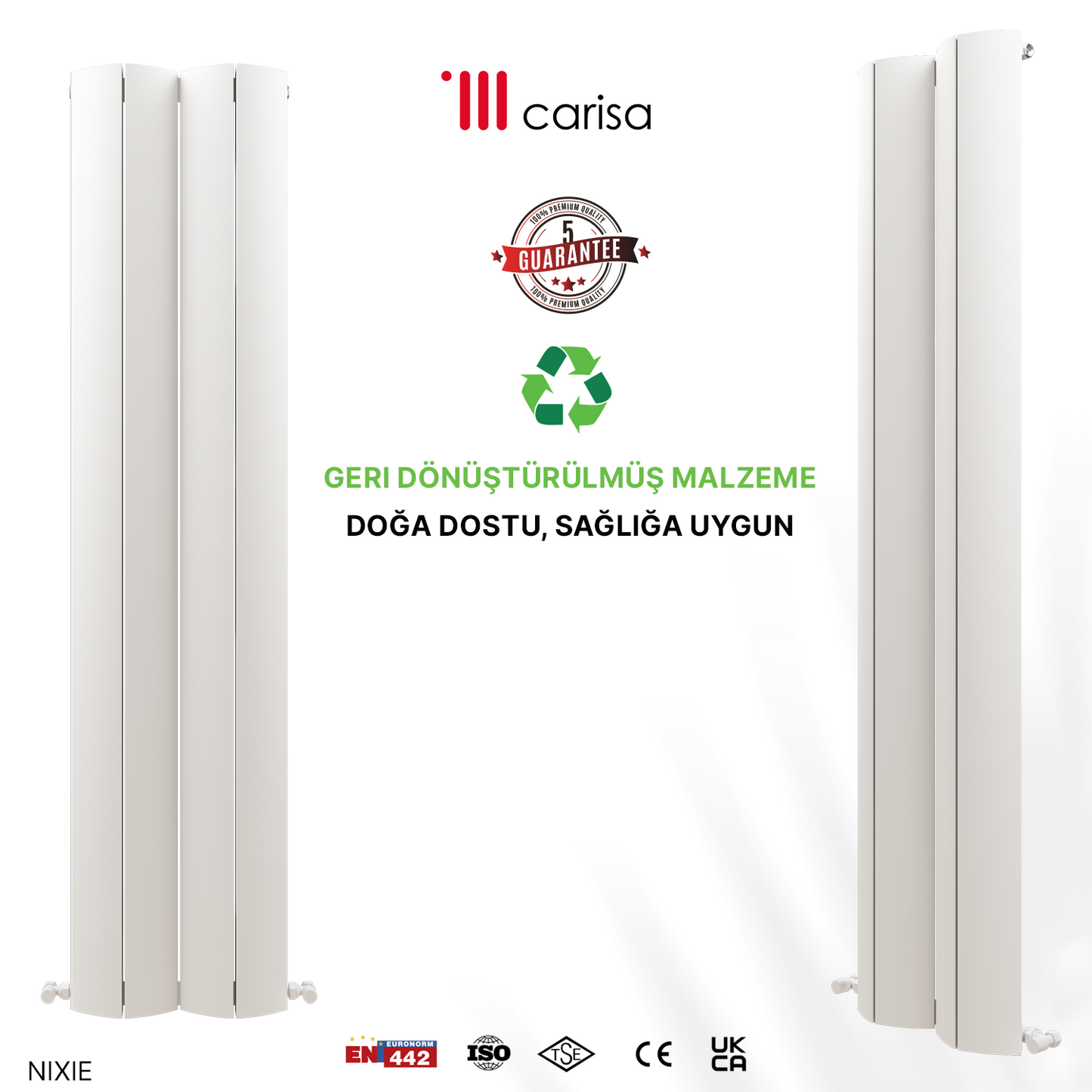 Carisa Nixie Alüminyum Radyatör Beyaz Standart Bağlantı