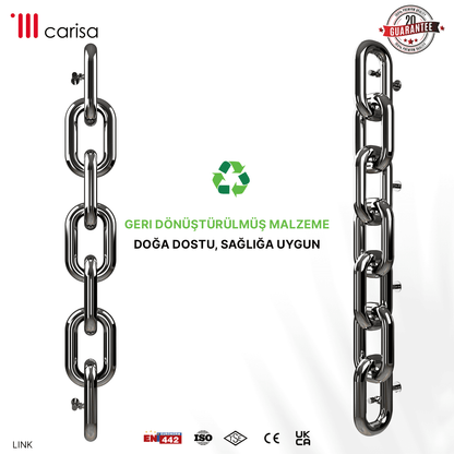 Carisa Link Dikey Paslanmaz Çelik Radyatör Modern Tasarım Ayna Polisaj