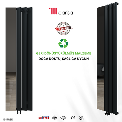 Carisa Entree Dikey Alüminyum Radyatör Modern Tasarım Antrasit