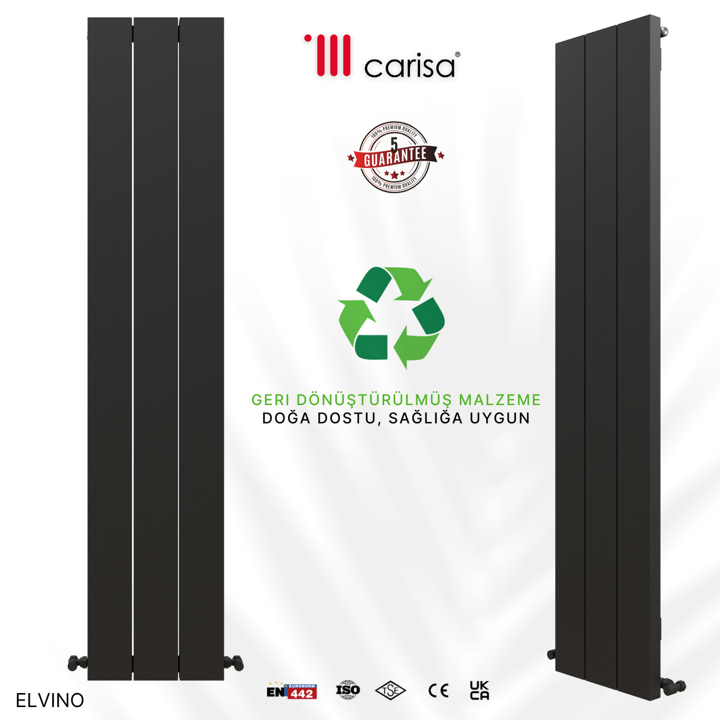 Carisa Elvino Alüminyum Radyatör Antrasit Standart Bağlantı