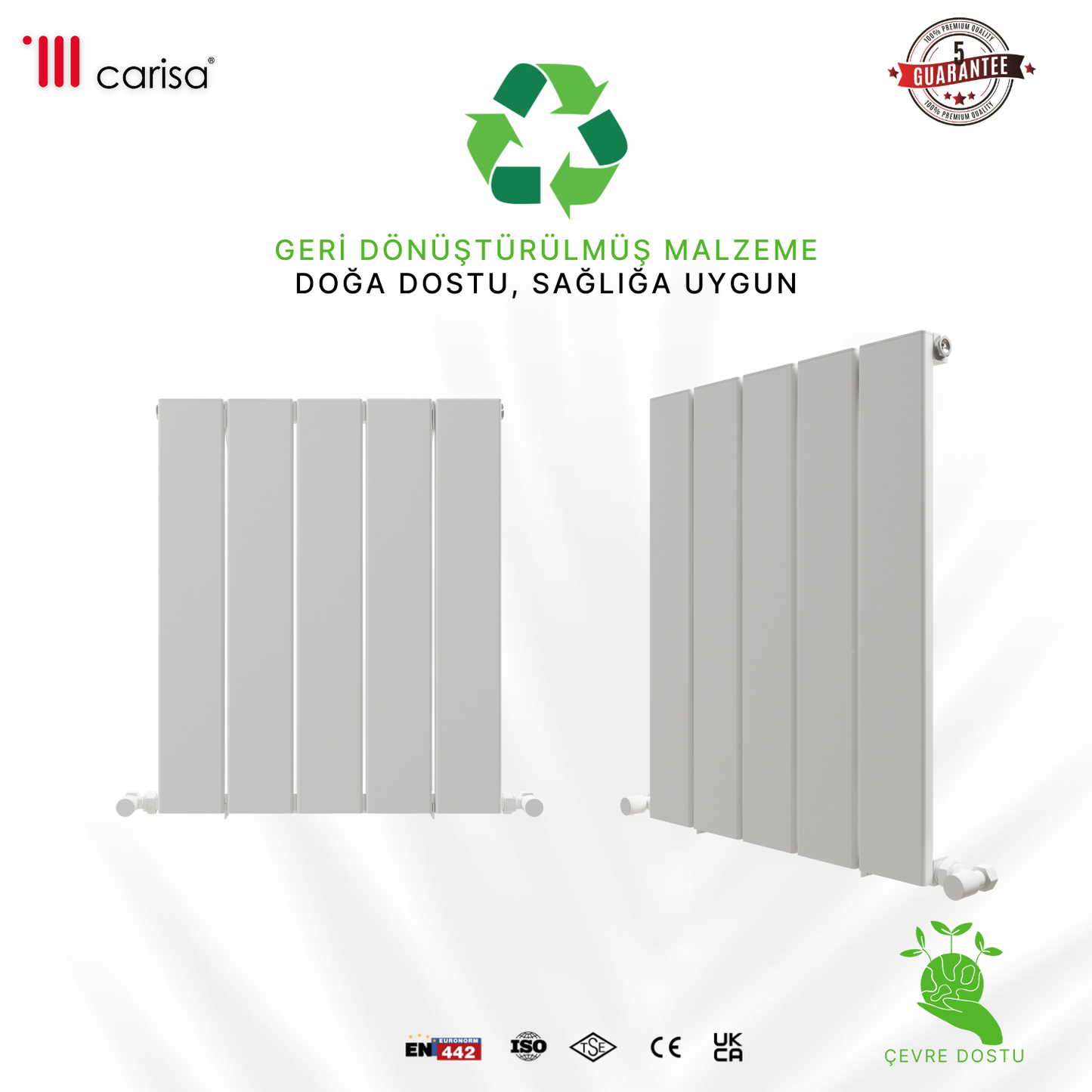 Carisa Angers Yatay Alüminyum Radyatör Modern Tasarım Beyaz