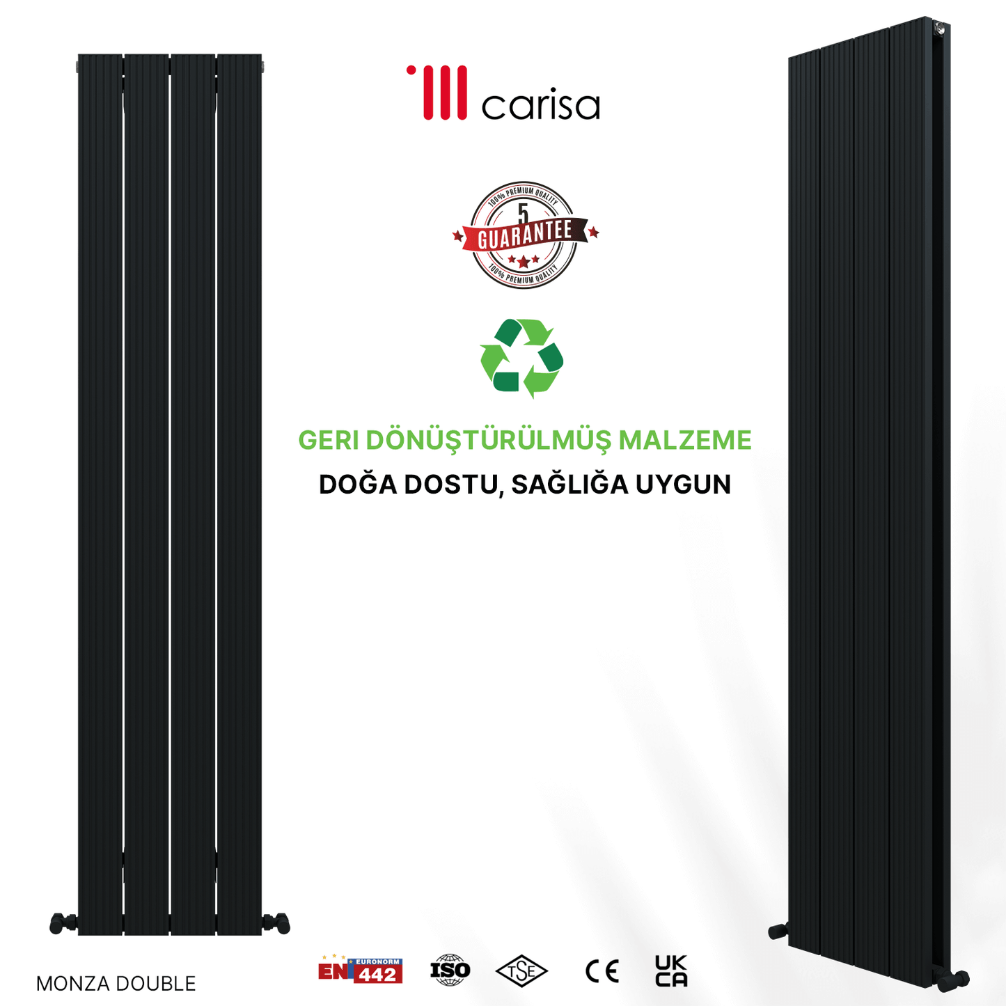 Carisa Monza Dikey Alüminyum Radyatör Modern Tasarım Antrasit