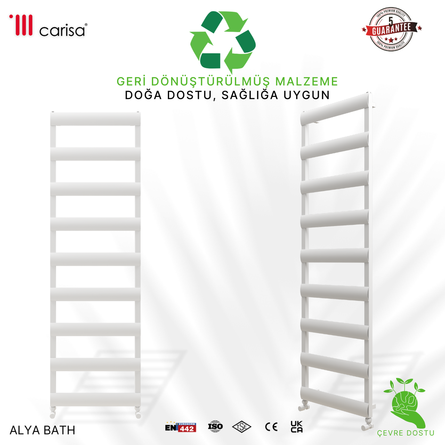 Carisa Alya Bath Alüminyum Havlupan Modern Tasarım Beyaz