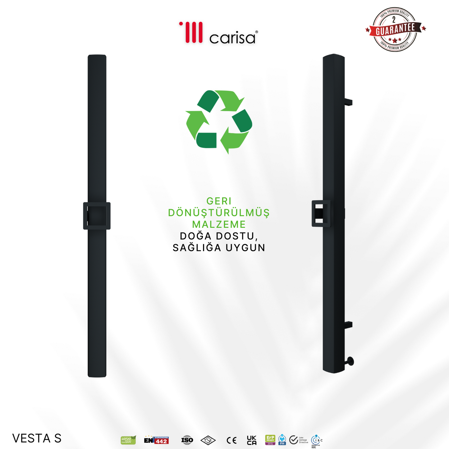 Carisa Vesta Single Elektrikli Havlupan Modern Tasarım Antrasit