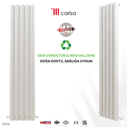 Carisa Otto Dikey Alüminyum Radyatör Modern Tasarım Beyaz