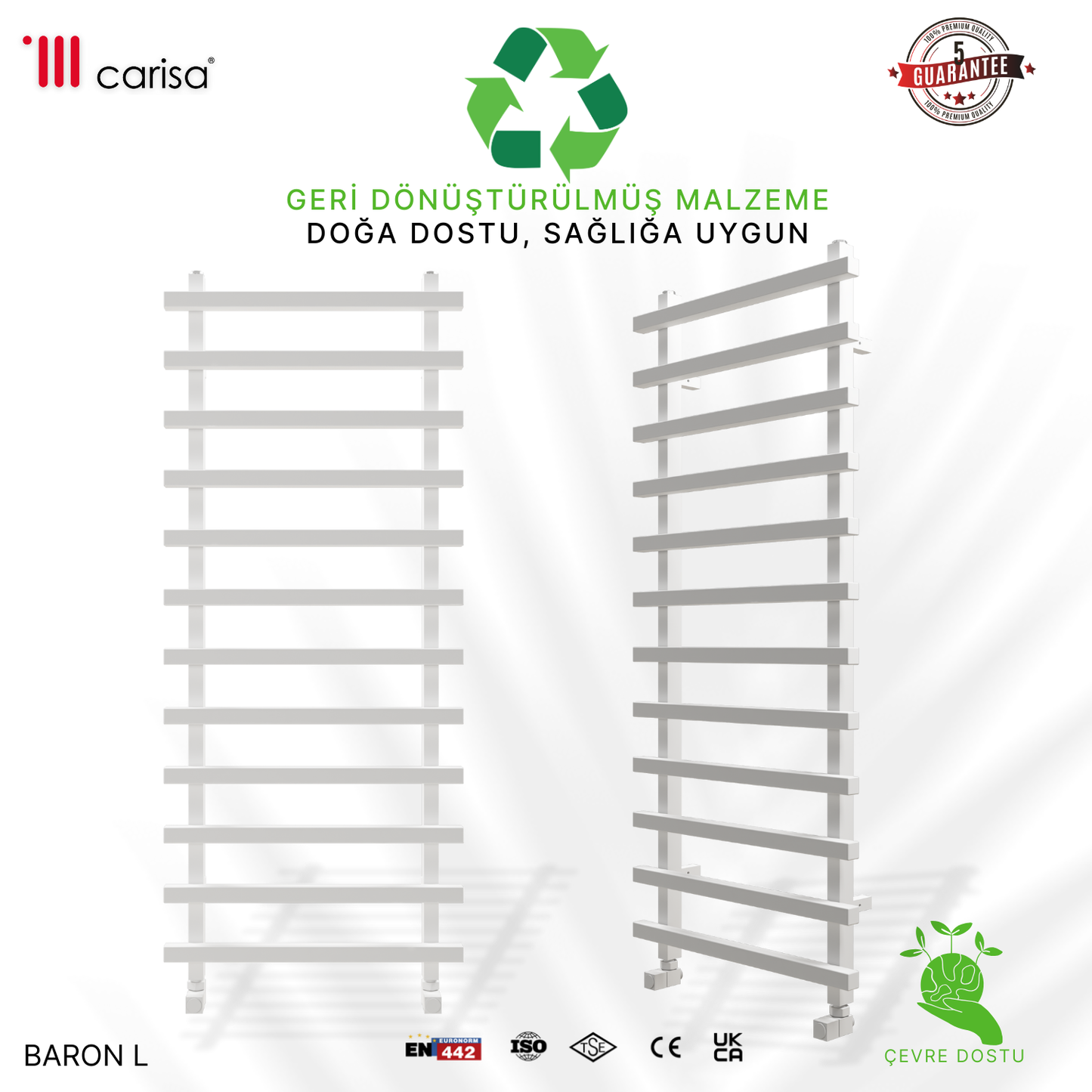 Carisa Baron L Alüminyum Havlupan Modern Tasarım Beyaz