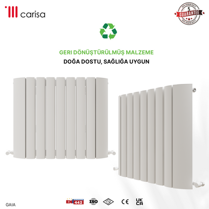 Carisa Gaia Yatay Alüminyum Radyatör Modern Tasarım Beyaz