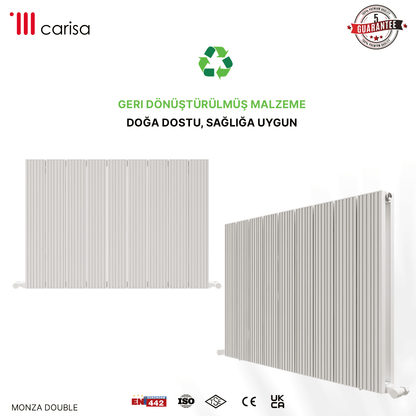 Carisa Monza Yatay Alüminyum Radyatör Modern Tasarım Beyaz