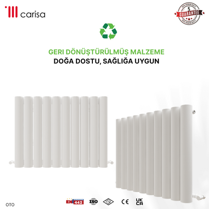 Carisa OTTO 0600*0795*10/RAL 9016 KUMLU BEYAZ/STD.BAĞL.(İKİ YAN ALT-ÜST ÇAPRAZ)/ALM.RADYATÖR