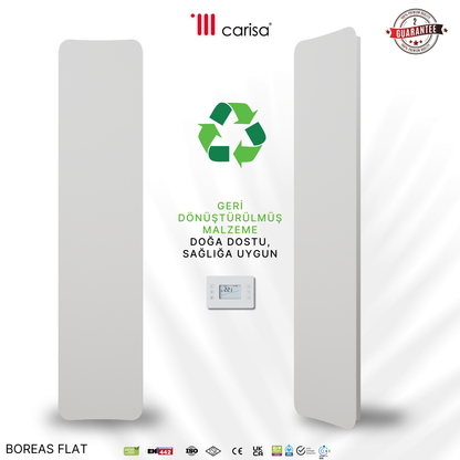 Carisa Boreas Flat Dikey Elektrikli Radyatör Modern Tasarım Beyaz