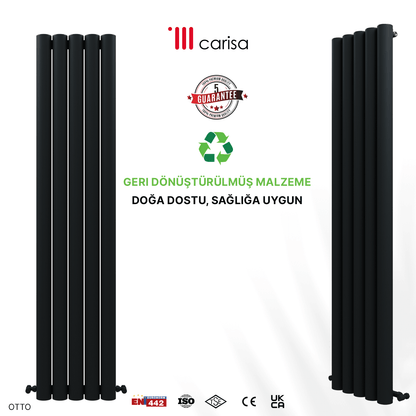 Carisa Otto Dikey Alüminyum Radyatör Modern Tasarım Antrasit
