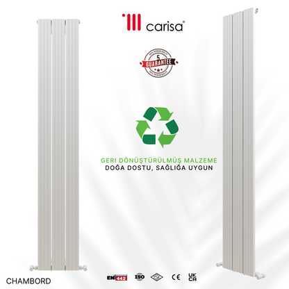 Carisa Chambord Dikey Alüminyum Radyatör Modern Tasarım Siyah