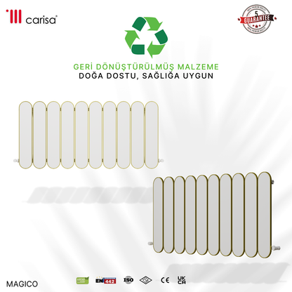 Carisa Magico Yatay Alüminyum Radyatör Modern Tasarım Beyaz