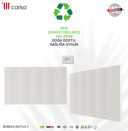 Carisa Notus V Yatay Elektrikli Radyatör Modern Tasarım Beyaz