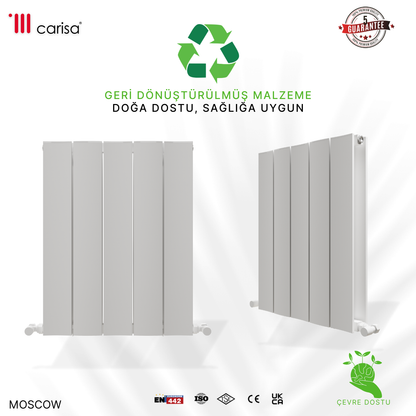 Carisa Moscow Yatay Alüminyum Radyatör Modern Tasarım Beyaz