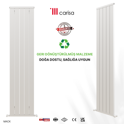 Carisa Mack Dikey Alüminyum Radyatör Modern Tasarım Beyaz