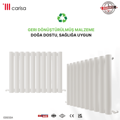 Carisa Odessa Yatay Alüminyum Radyatör Modern Tasarım Beyaz