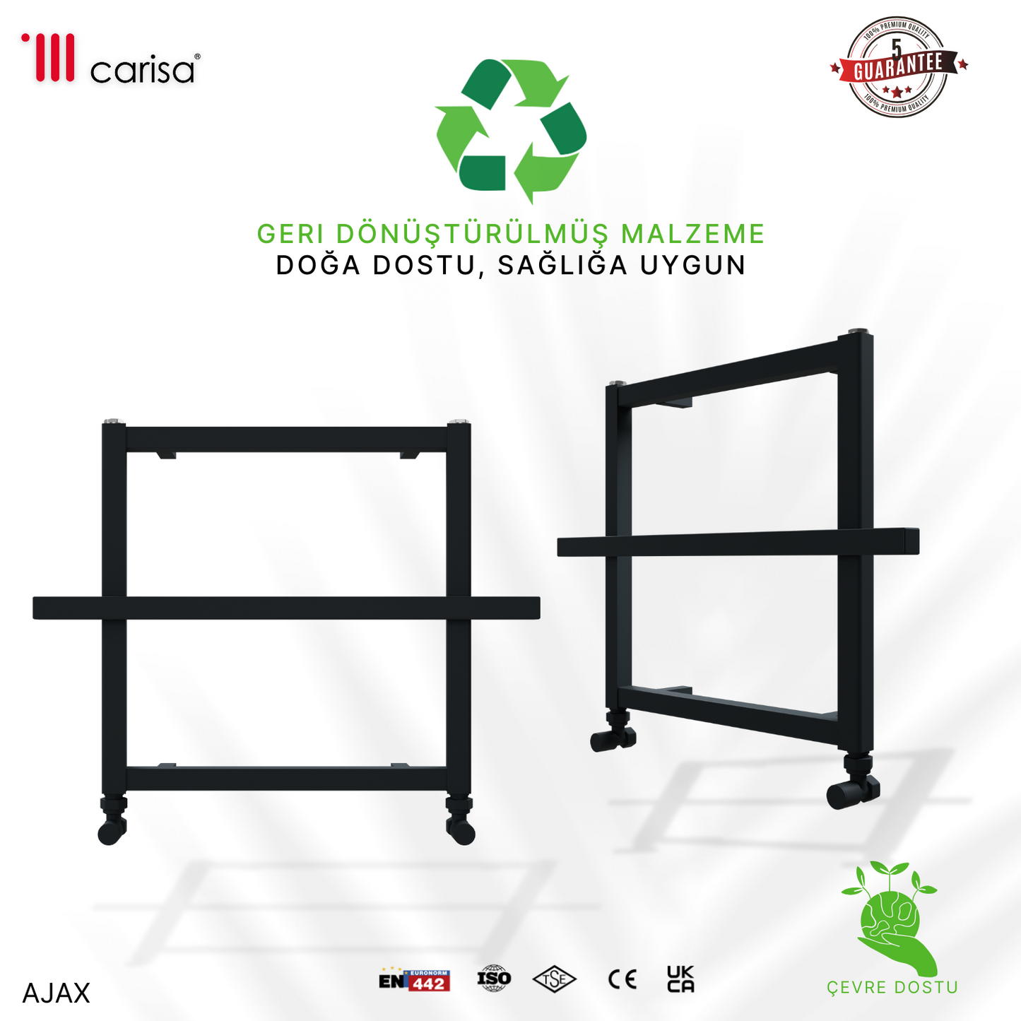 Carisa Ajax Alüminyum Havlupan Modern Tasarım Antrasit