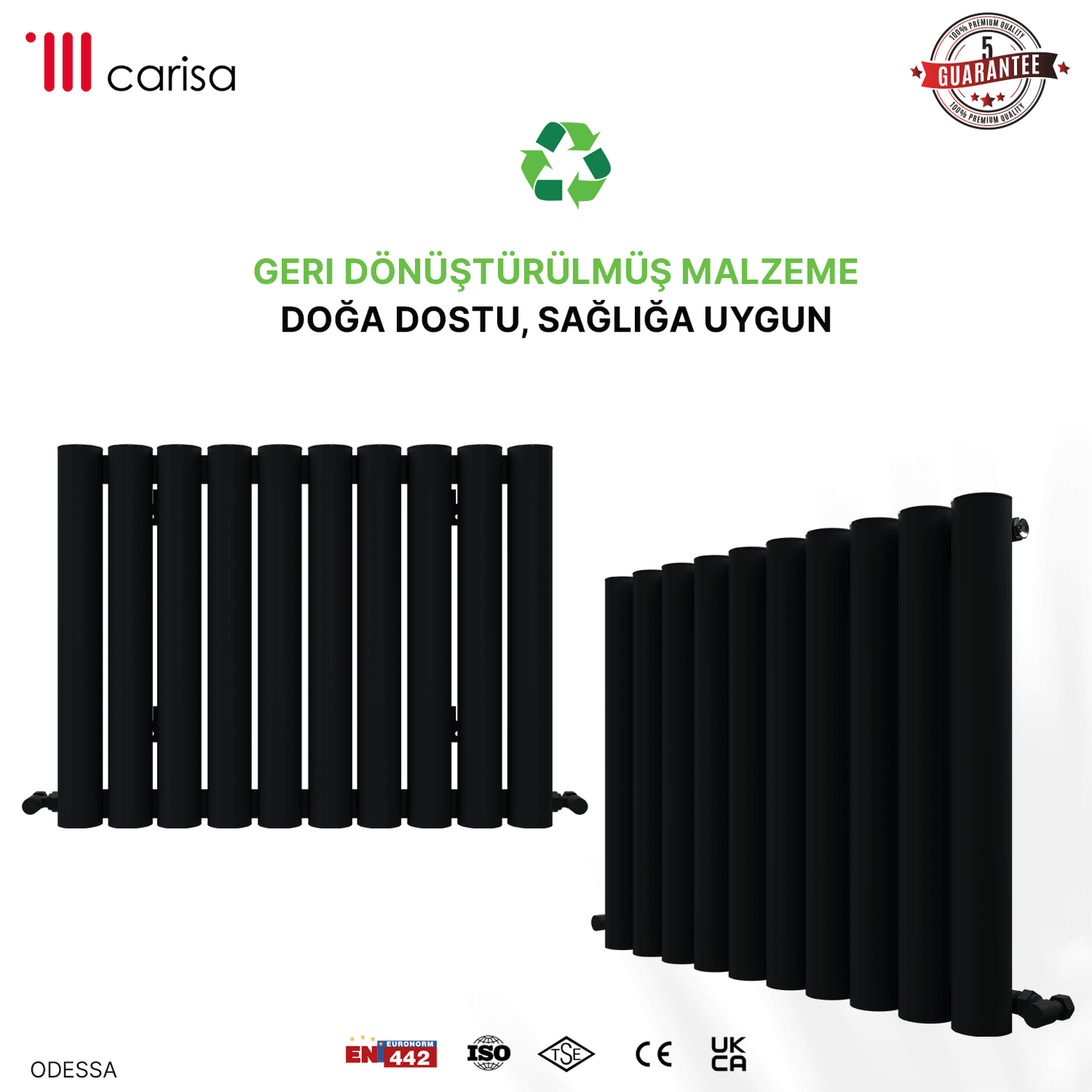 Carisa Odessa Yatay Alüminyum Radyatör Modern Tasarım Antrasit