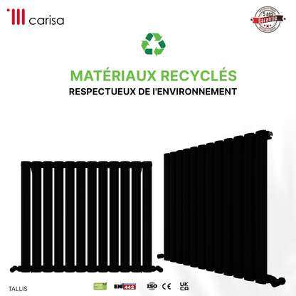 Carisa Tallis Yatay Alüminyum Radyatör Modern Tasarım Siyah