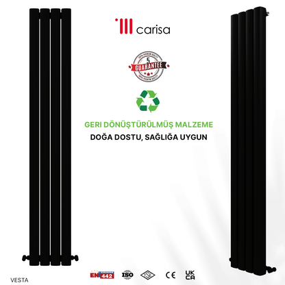 Carisa Vesta Dikey Alüminyum Radyatör Modern Tasarım Siyah