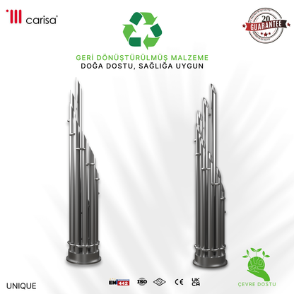 Carisa Unique Dikey Paslanmaz Çelik Radyatör Modern Tasarım Satine