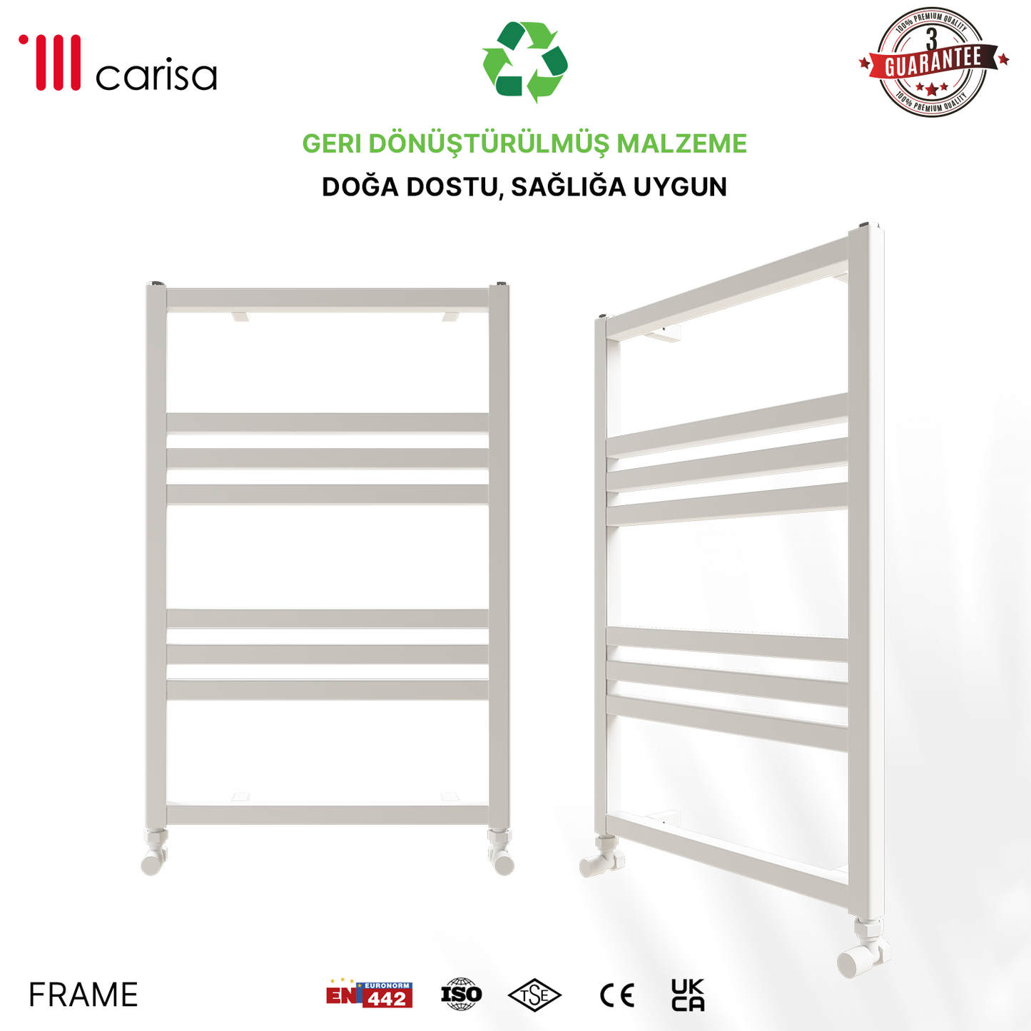 Carisa Frame Alüminyum Havlupan Modern Tasarım Beyaz