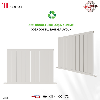 Carisa Mack Yatay Alüminyum Radyatör Modern Tasarım Beyaz