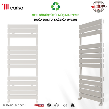 Carisa Plata Double Bath Alüminyum Havlupan Modern Tasarım Beyaz