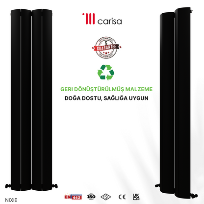 Carisa Nixie Alüminyum Radyatör Siyah Standart Bağlantı