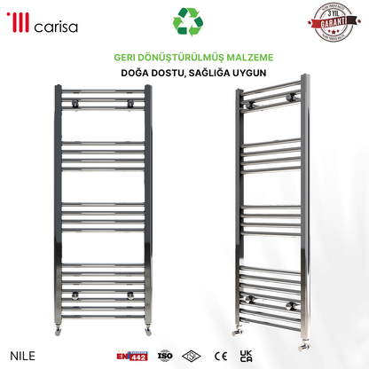Carisa Nile Elektrikli Çelik Havlupan Antrasit Dijital Fişli Kit - 70×50 cm (300 watt)