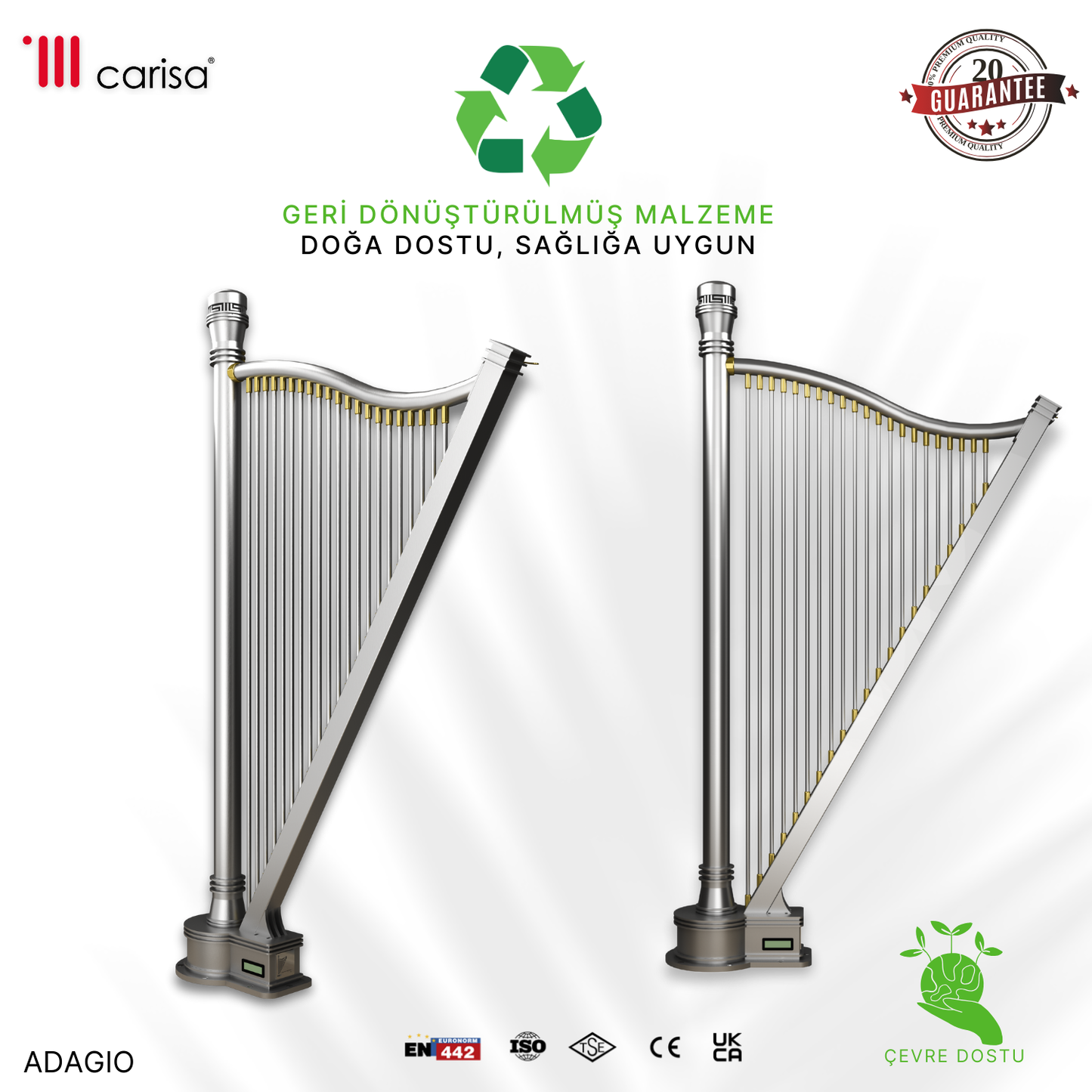 Carisa Adagio Paslanmaz Çelik Radyatör Modern Tasarım Satine