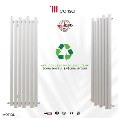Carisa Motion Dikey Alüminyum Radyatör Modern Tasarım Beyaz