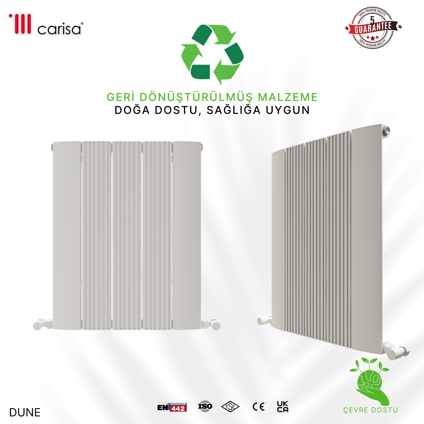 Carisa Dune Alüminyum Radyatör Beyaz Standart Bağlantı