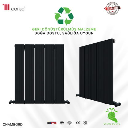 Carisa Chambord Yatay Alüminyum Radyatör Modern Tasarım Siyah