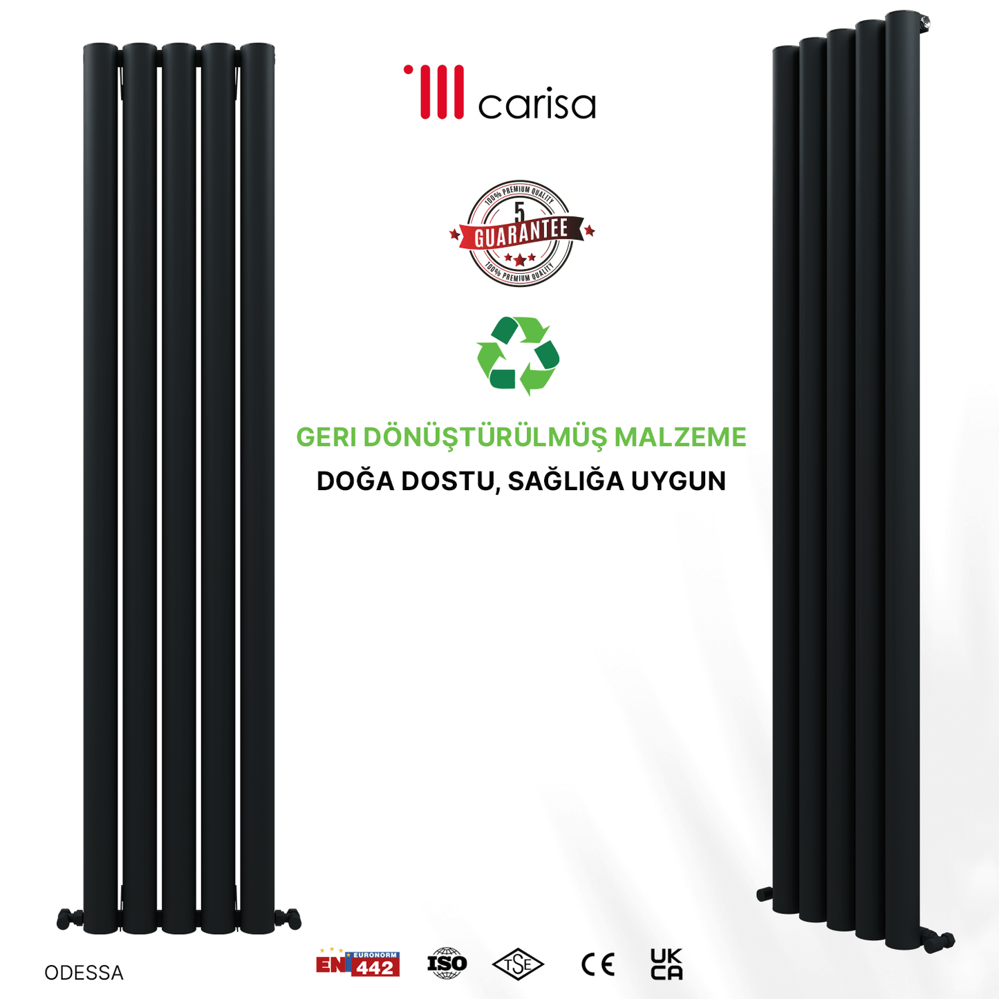 Carisa Odessa Dikey Alüminyum Radyatör Modern Tasarım Antrasit