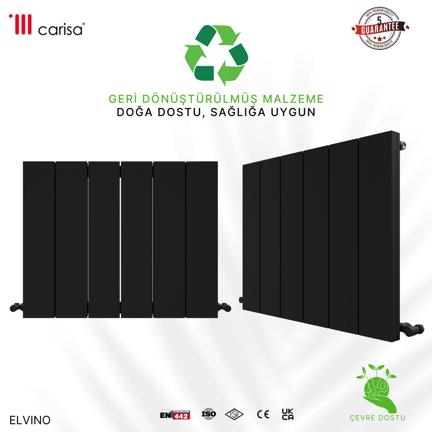 Carisa Elvino Alüminyum Radyatör Antrasit Standart Bağlantı