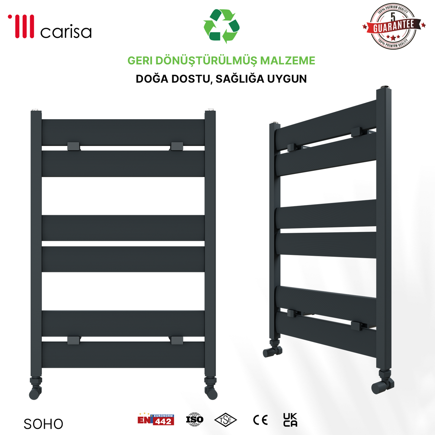 Carisa Soho Alüminyum Havlupan Modern Tasarım Antrasit