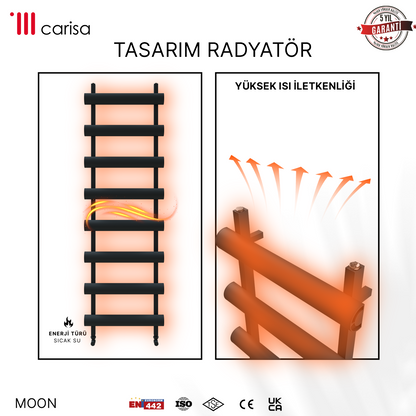 Carisa Moon Alüminyum Havlupan Modern Tasarım Siyah
