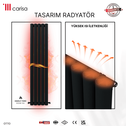 Carisa Otto Dikey Alüminyum Radyatör Modern Tasarım Antrasit