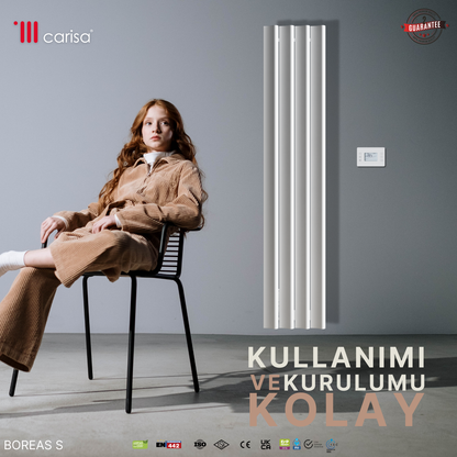Carisa Burano S Dikey Alüminyum Radyatör Modern Tasarım Beyaz
