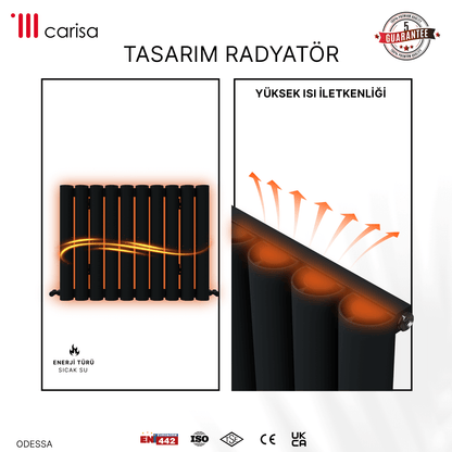 Carisa Odessa Yatay Alüminyum Radyatör Modern Tasarım Antrasit